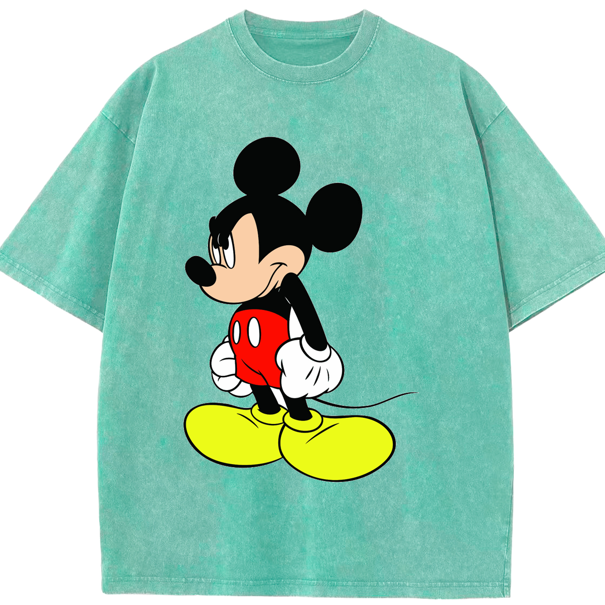 （画像用） ミッキーマウス Mickey Mouse 綿100% ヴィンテージ風 半袖Tシャツ（フロントプリント）